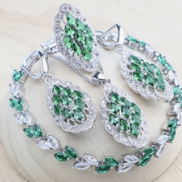 Sterling Silver Wedding Jewelry Set forWomen,Bridal,925STAMPED,any Occasion Gift - Picture 5 of 6